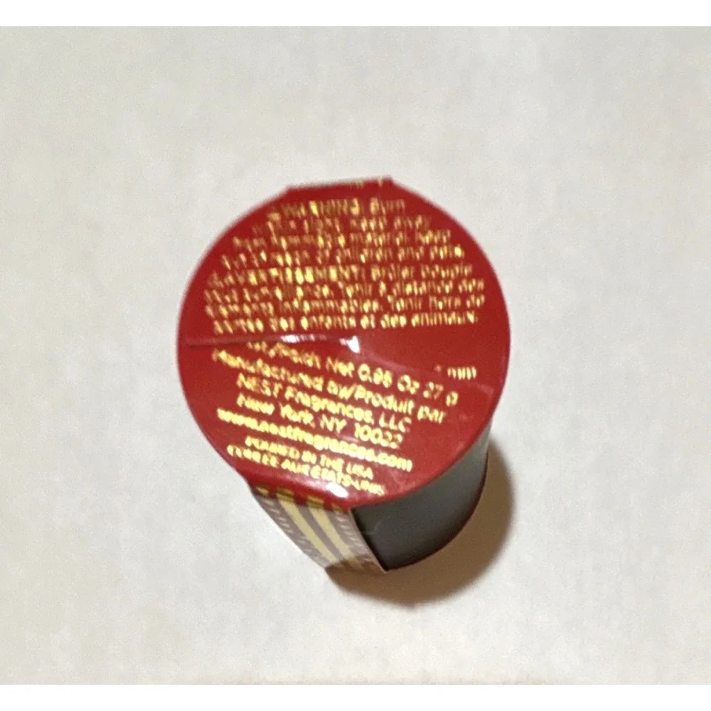 NEST Fragrances Mini Holiday Scented Candle, Black Red Gold Wax, Round